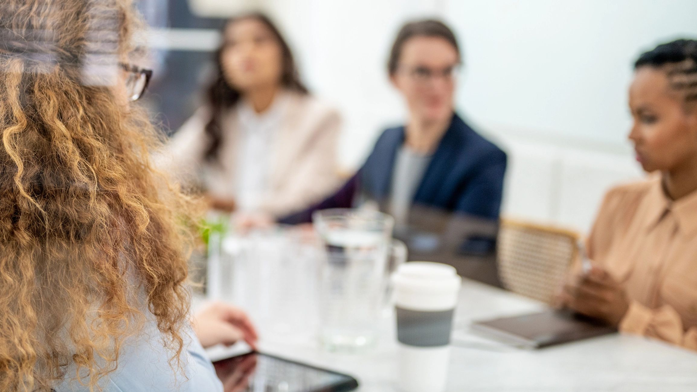 Professional team meeting in an office setting